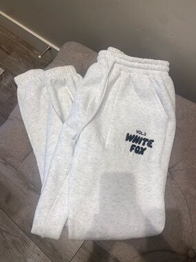 White Fox Boutique Heather White Jogger Pants